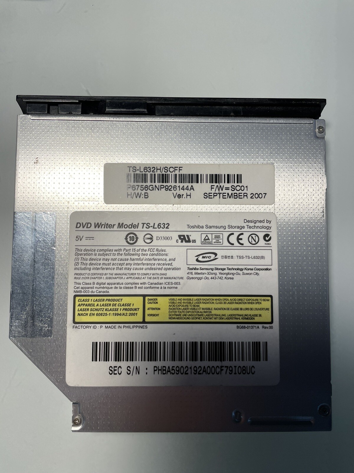 Toshiba TS-L632M 8x DVD±RW Drive W LightScribe-IDE HP 432973-001 Genuine