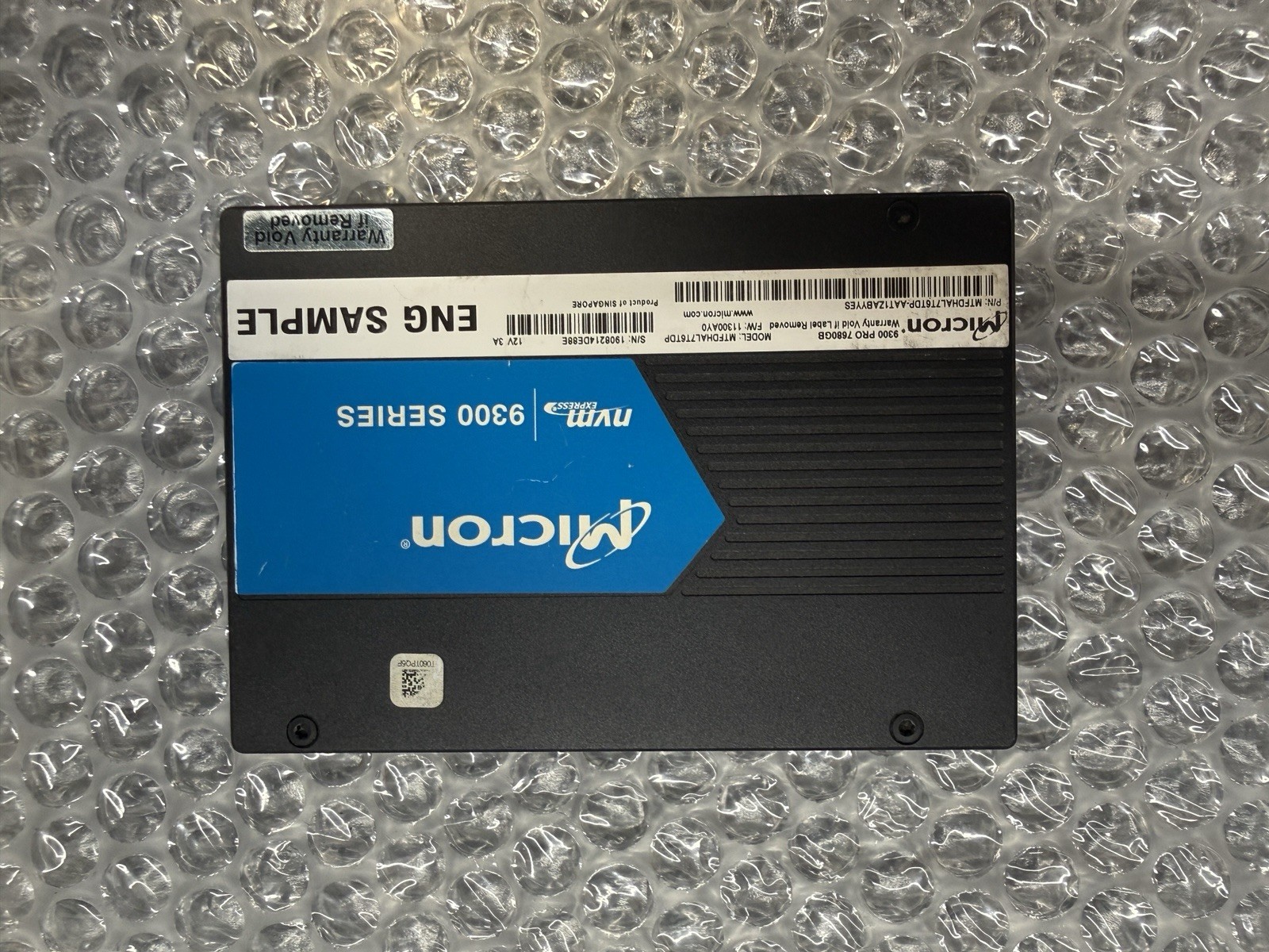 Micron 9300 PRO Series 7680G 2.5" PCIe NVMe U.2 3D TLC SSD
