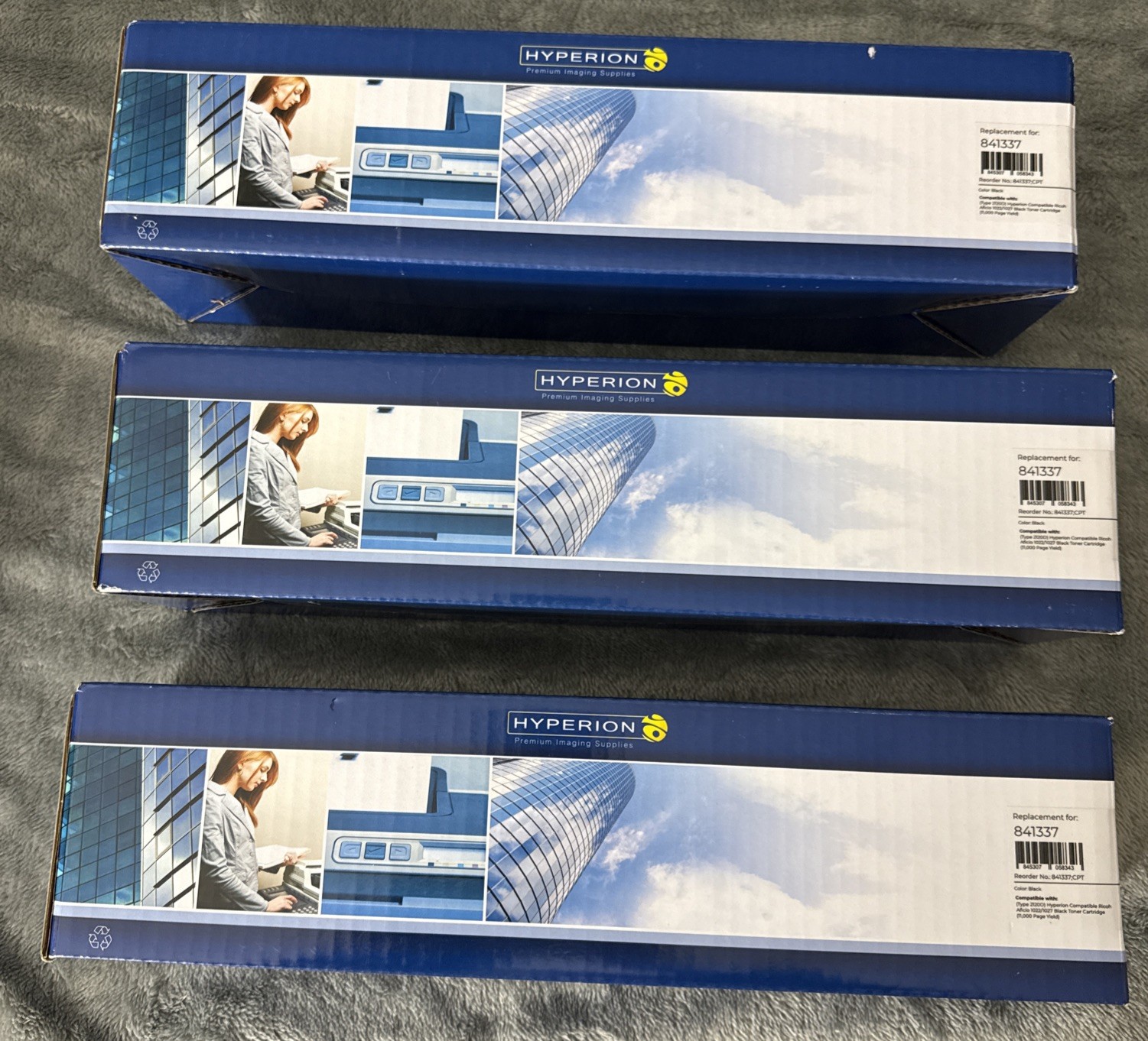 Hyperion Toner Cartridges Lot Of 3 for Ricoh 841337  2120D  1022/1027