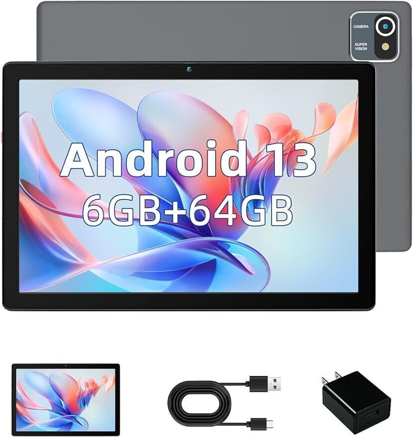 Anmecs Tablet 10 inch Android 13 Tablet 6+64GB 1280x800 IPS Touchscreen 5000mAh
