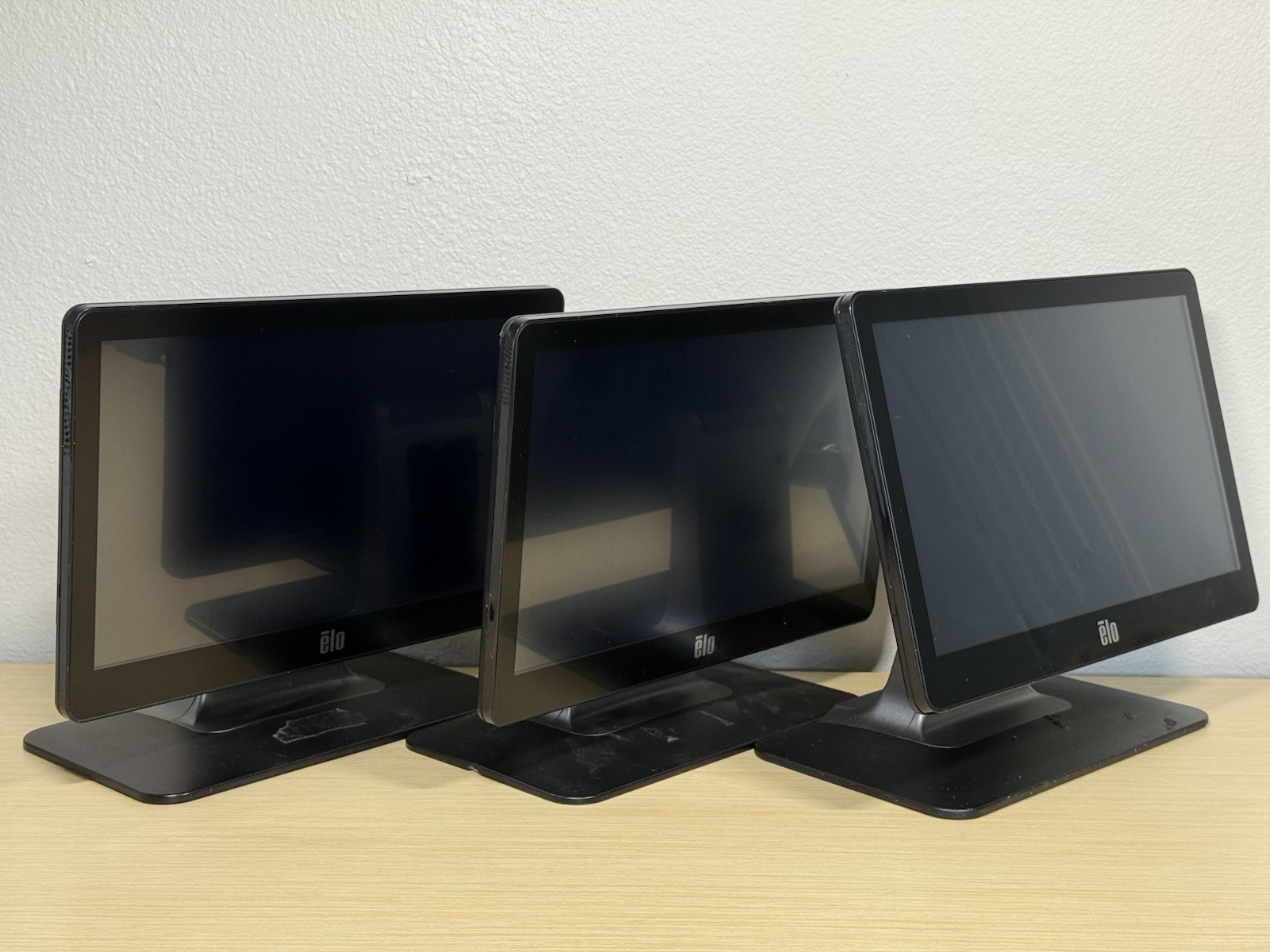 ElO 1302L 13" Touchscreen POS Monitor W/ Stands- Lot of 3, READ