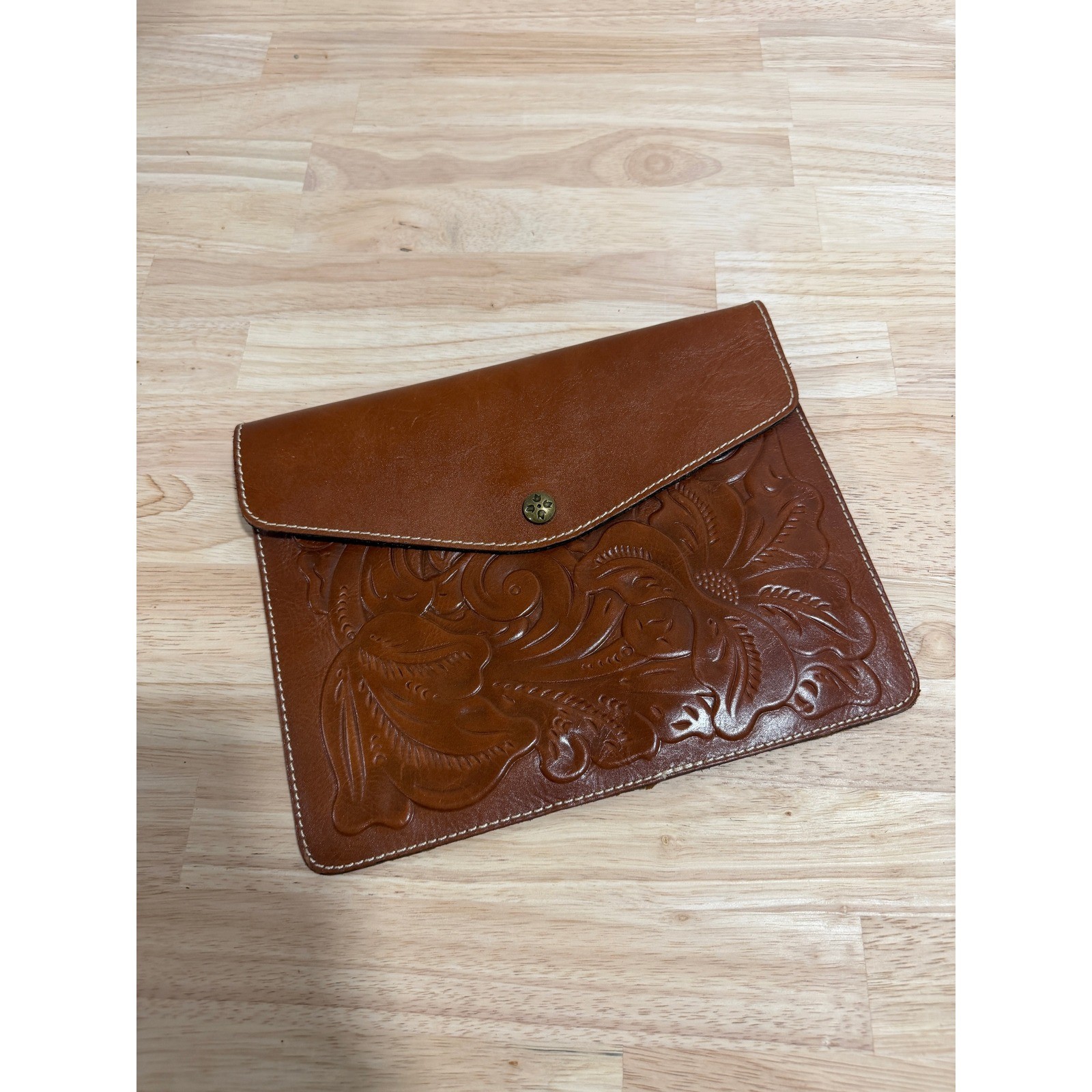 Patricia Nash Midi Tech Portfolio Tablet Sleeve Embossed Floral Leather