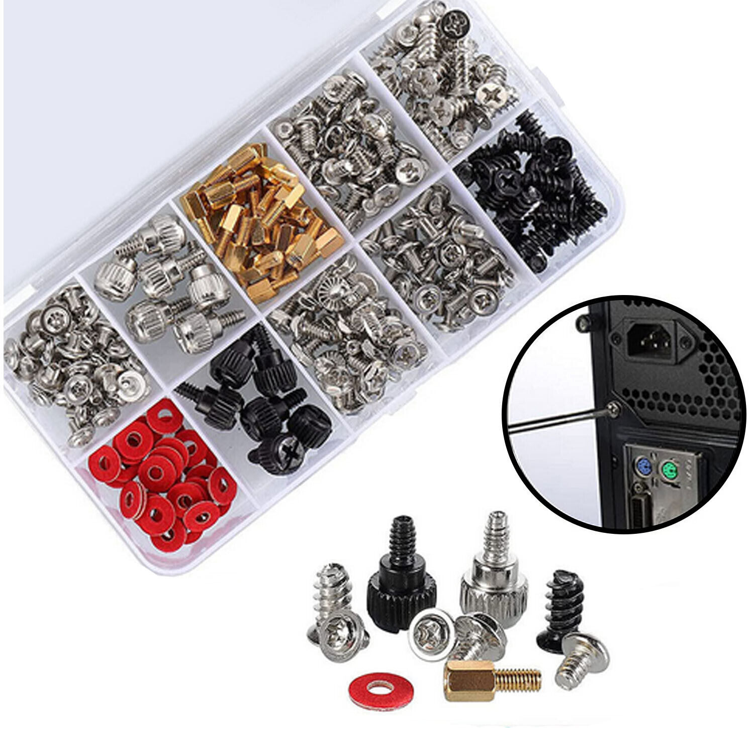 228 Pieces Screws Standoffs Kit For PC Computer Hard Drive Motherboard Case Fan