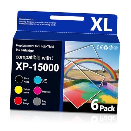 6-Pack High Yield Ink Cartridges for Expression Photo XP-15000 Printer