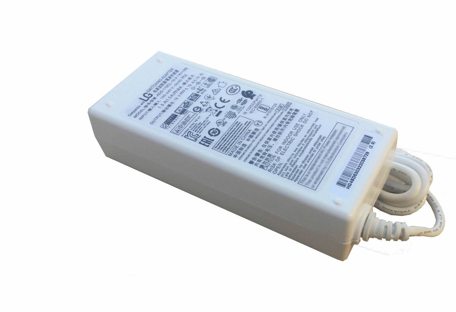 New Original LG 19V 5.79A Adapter for LG StanbyME 27ART10AKPL Smart Touch Screen