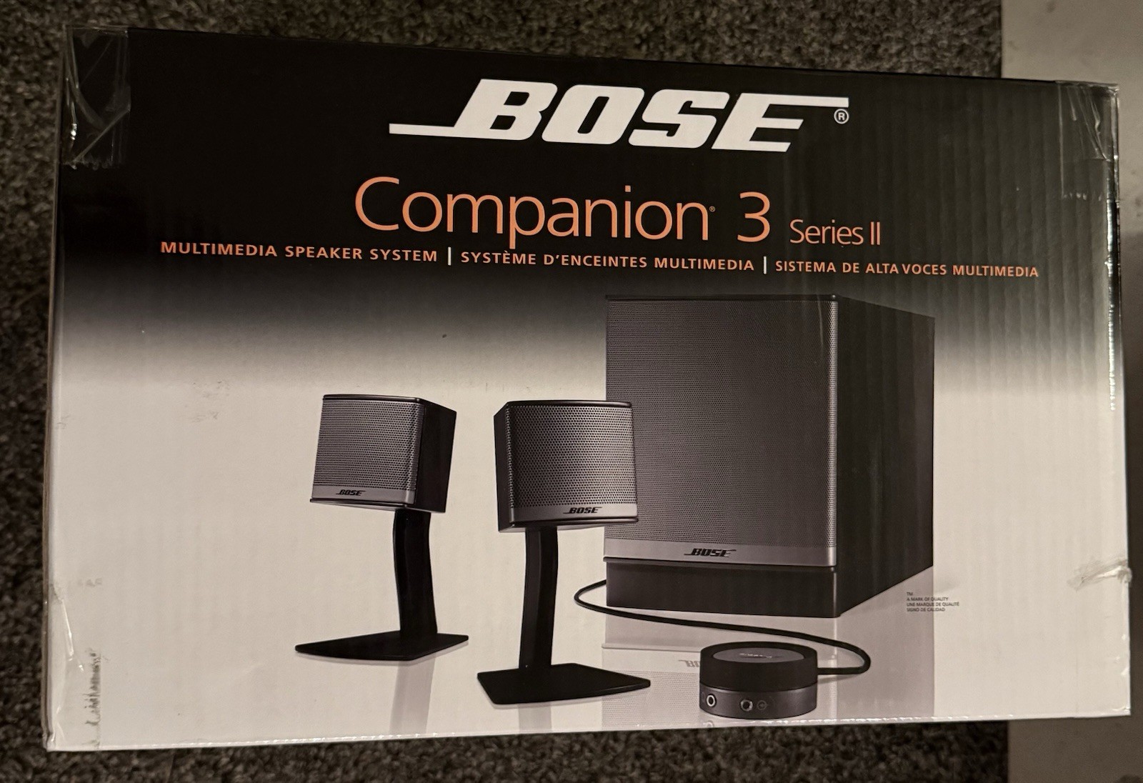 Bose Companion 3 Series II 2.1 Wired Black Multimedia Speaker System  NEW IN BOX
