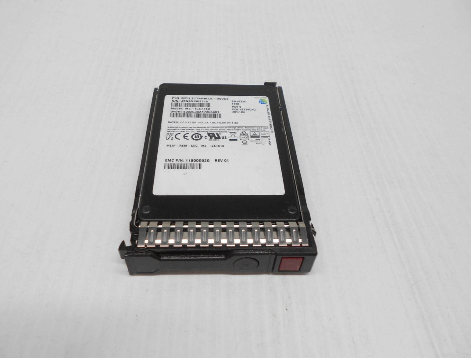 Samsung 7.68TB SAS SSD 2.5" 12Gb Server Hard Drive Fits HP DL360 DL380 G8 G9 G10