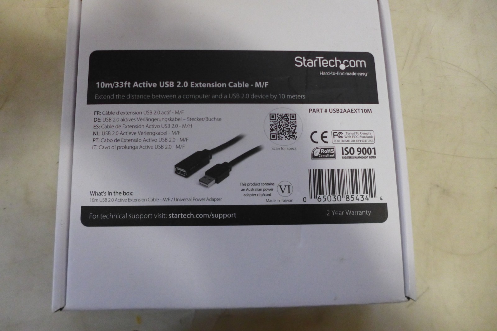 R25 STARTECH USB2AAEXT10M 33FT ACTIVE USB 2.0 EXTENTION CABLE M/F 