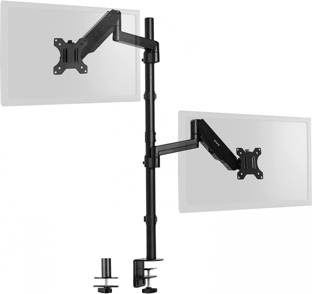 VIVO Dual Monitor Arm Extra Tall Mount for Screens up to 32 inches, Black 