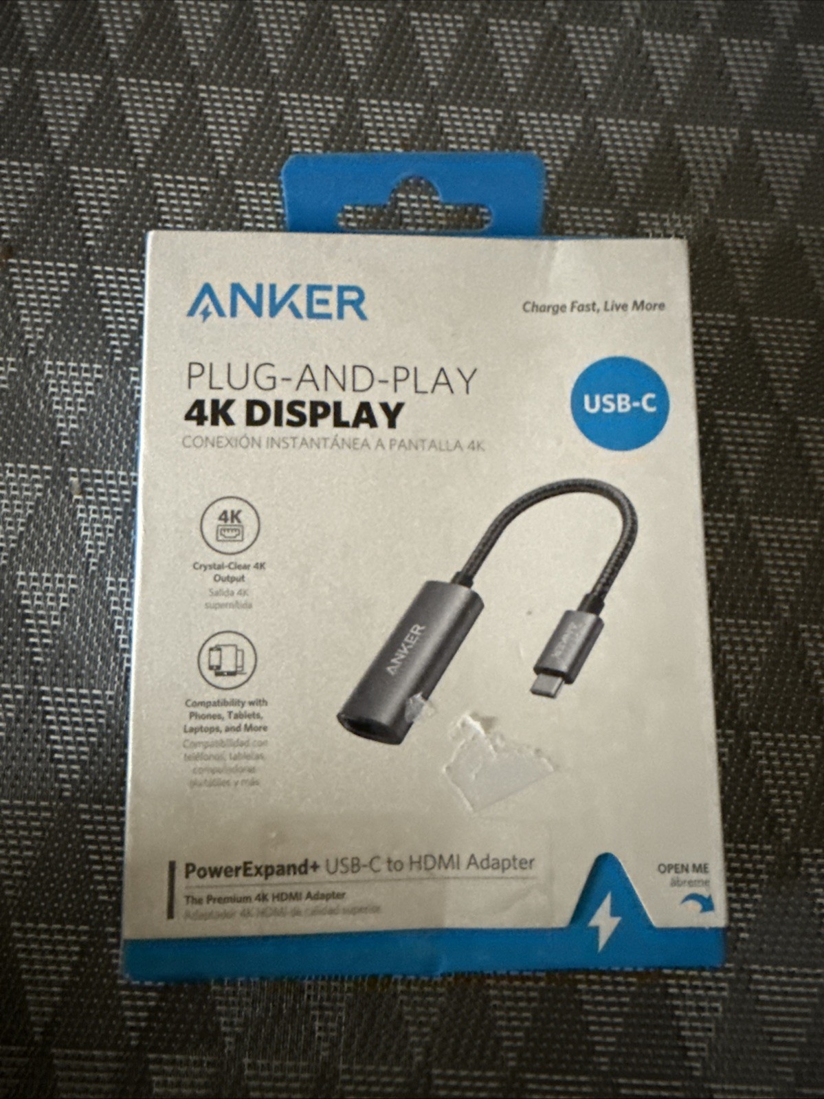 Anker USB-C Port Plug And Play 4k Display For Phones Tablets Laptops