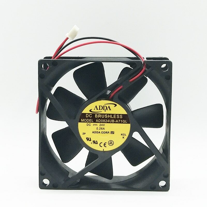 1PC For ADDA 80x80x25mm AD0824UB-A71GL DC 24V 0.26A 2pin Cooling Fan