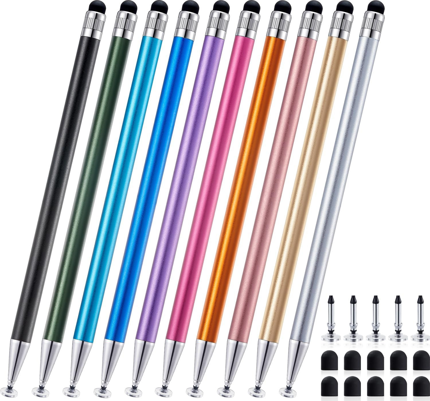 10 Pcs 2-In-1 Stylus Pen for Touchscreen, High Precision & Sensitivity