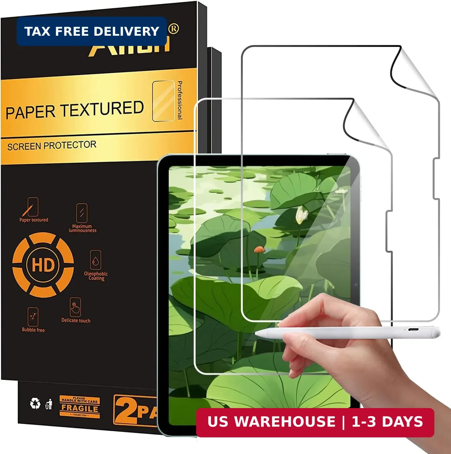 2 Pack Paper Textured Screen Protector for iPad Air 11 Inch 2024-2026