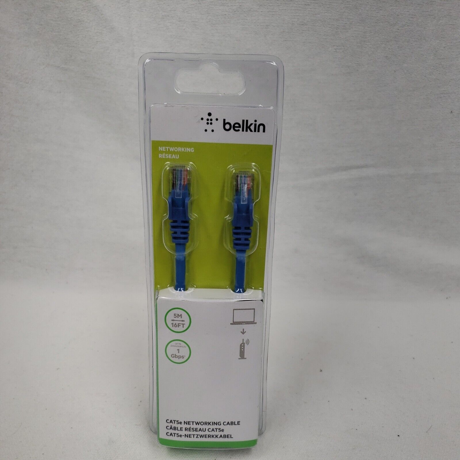 Belkin 5M/16 Feet Blue Cat5e Networking Cable, 1 Gbps.Authentic, sealed. 