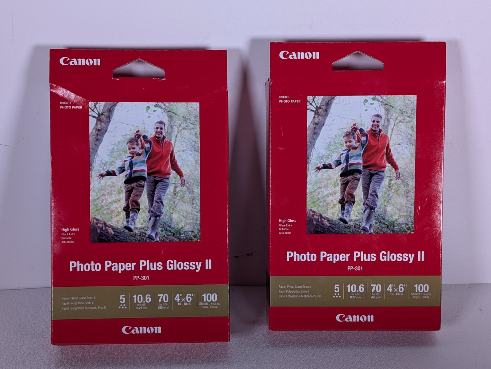 New Lot Canon Glossy II Photo Paper Plus/2 pack Total 200 Sheets 4"x6" PP-301