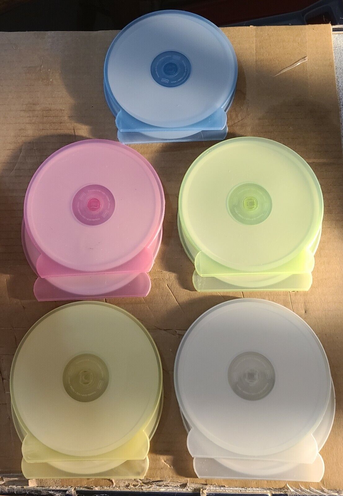 Staples 10 Pack CD-R Printable Discs w Colored Sleeve Cases Unused