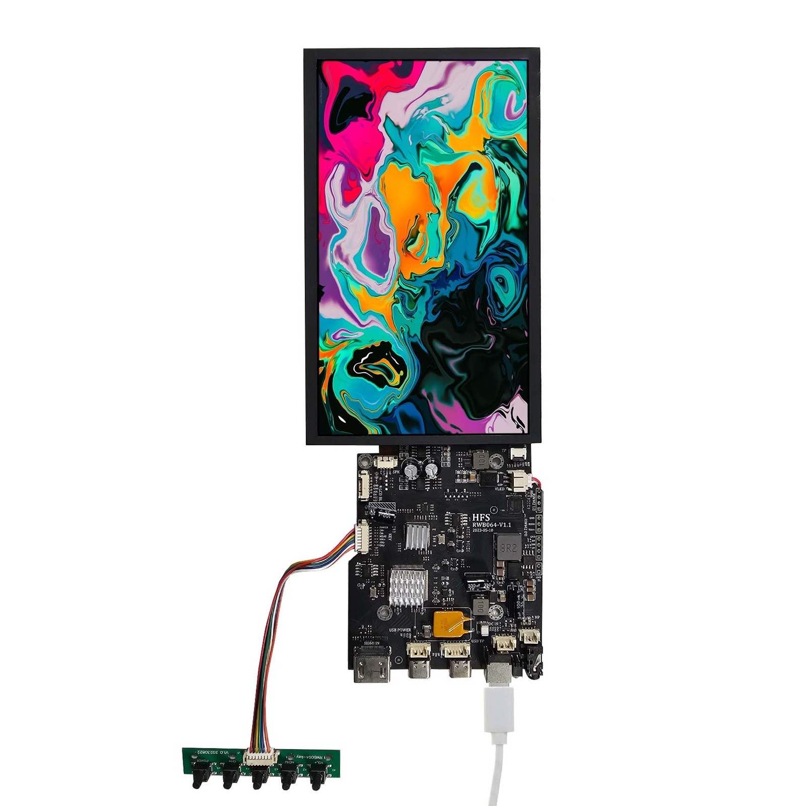HD TYPE-C LCD Controller Board 6.97" 1920x1080 Capacitive Touch LCD Display