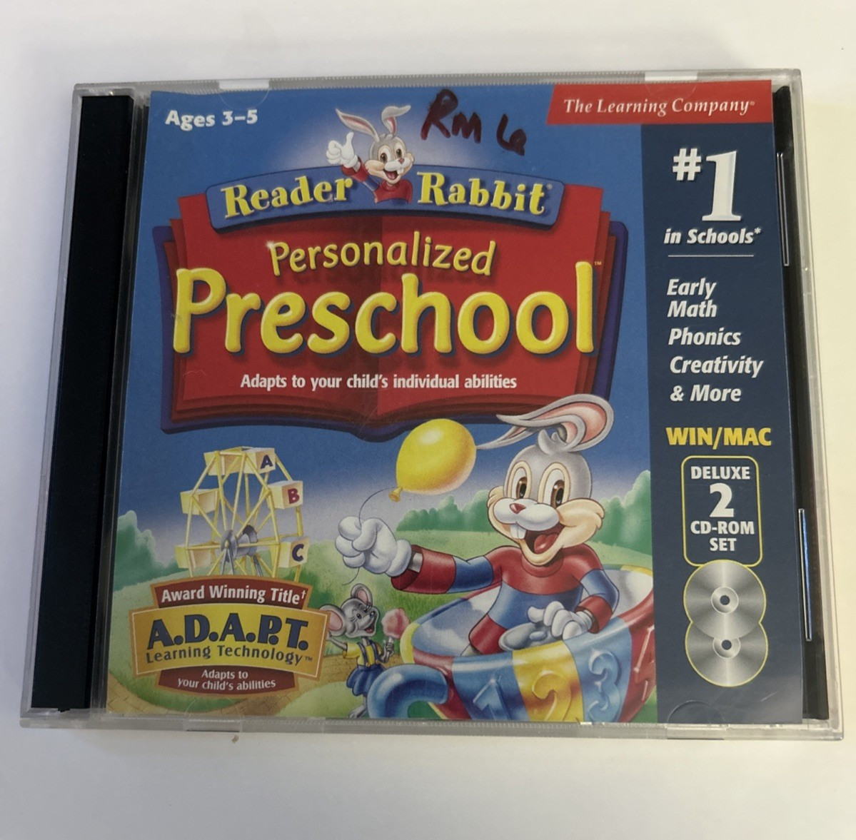 Reader Rabbit Personalized Preschool Deluxe 2 CD-ROM Set Win/Mac Ages 3-5 ADAPT