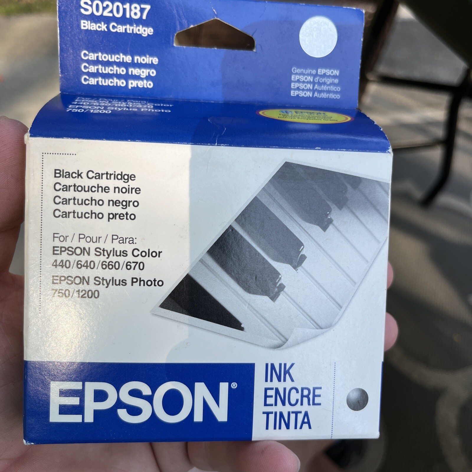 EPSON 720 1440 dpi Black Ink Cartridge Genuine New S020187 EXP  04/2004