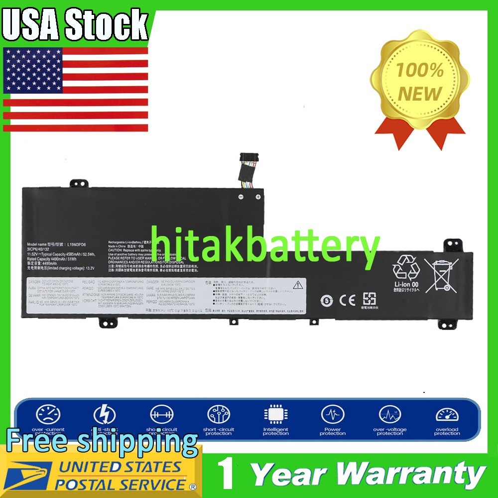 Battery For Lenovo IdeaPad Flex 5-14ITL05 Series 82LT 82HS L19L3PD6 L19C3PD6 USA