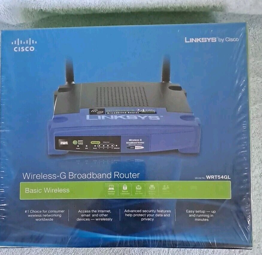 Broadband Router Linux(NEW SEALED) LINKSYS WRT54GL 54 Mbps Wireless-G WiFi
