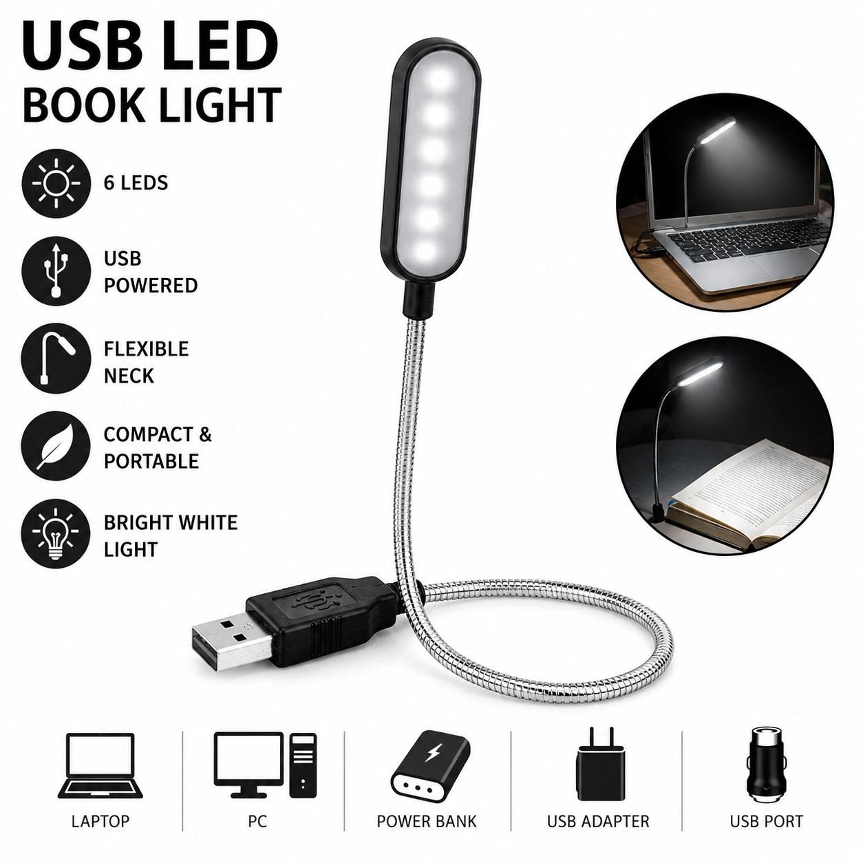  1PC Mini USB LED Light Night Light For Power Bank Laptop Notebook PC Computer