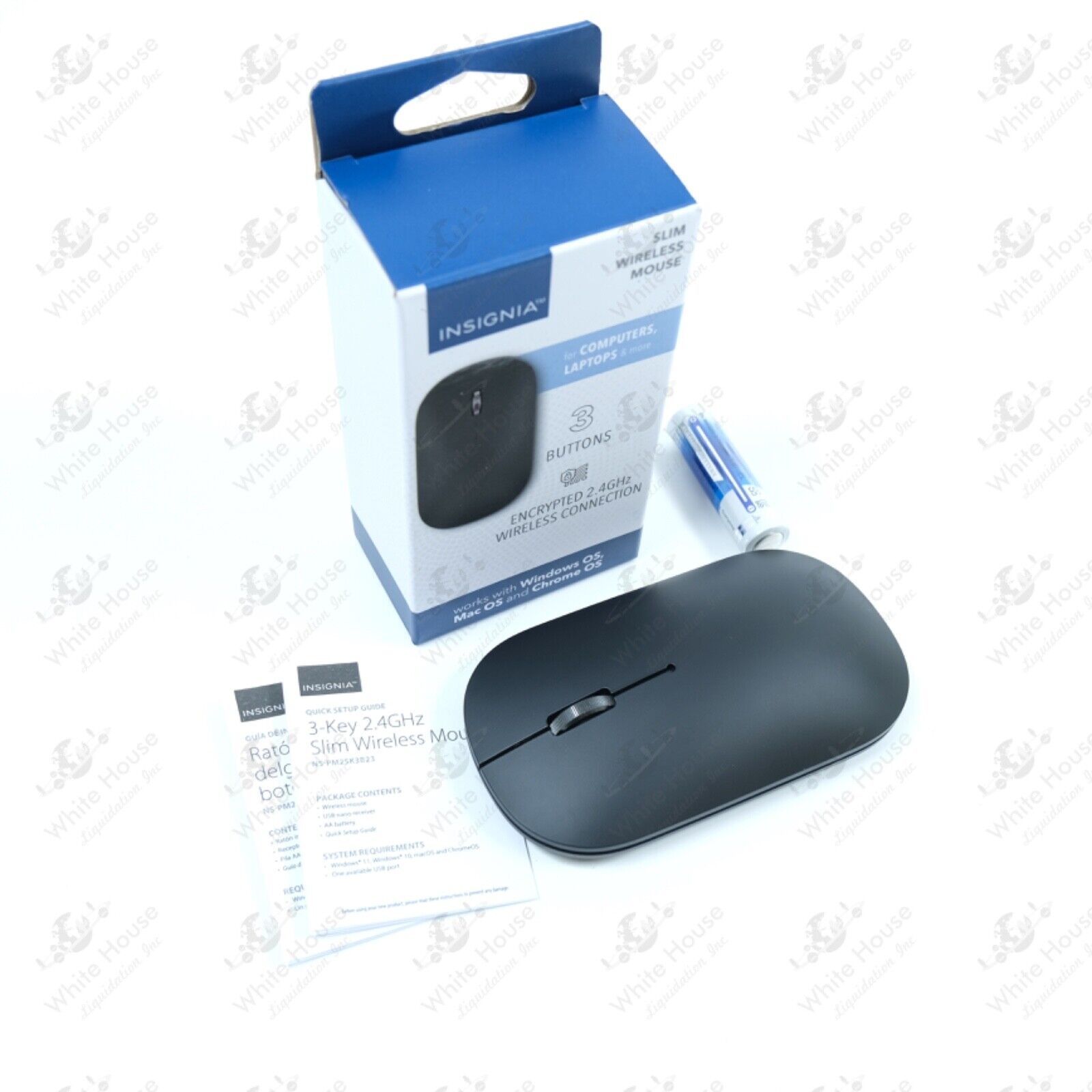 Insignia - Wireless Optical 3-Button Mouse - Black