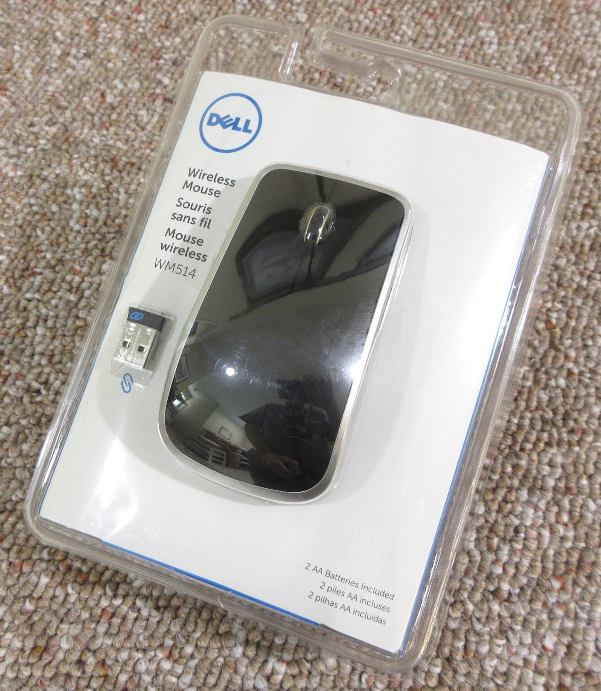 NEW SEALED NOS Dell WM514 Wireless Laser Wheel Mouse with Receiver and Batteries
