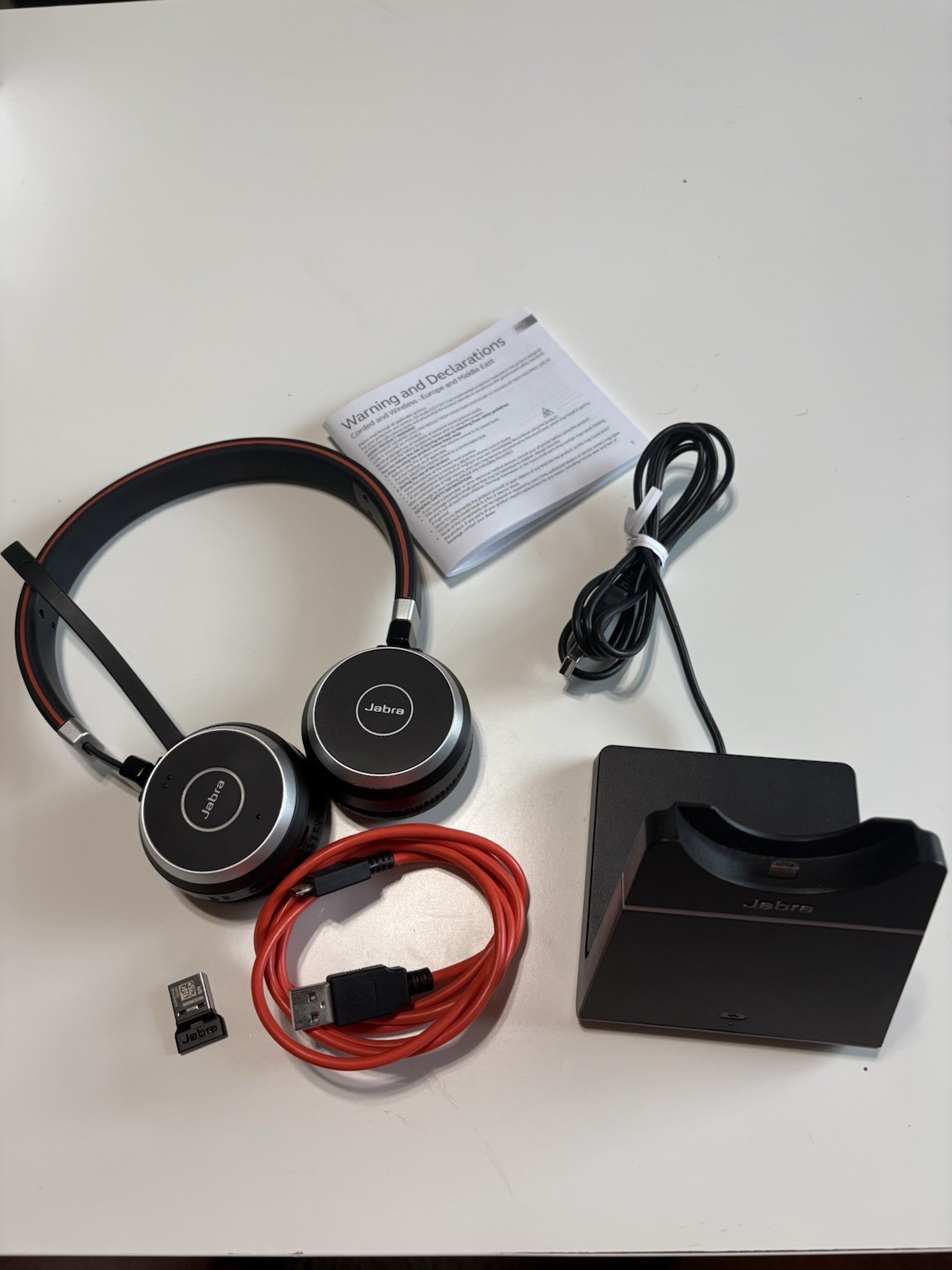 Jabra Evolve 65 Wireless Headset HSC018W Charging Station DIV010 Adpater END060W