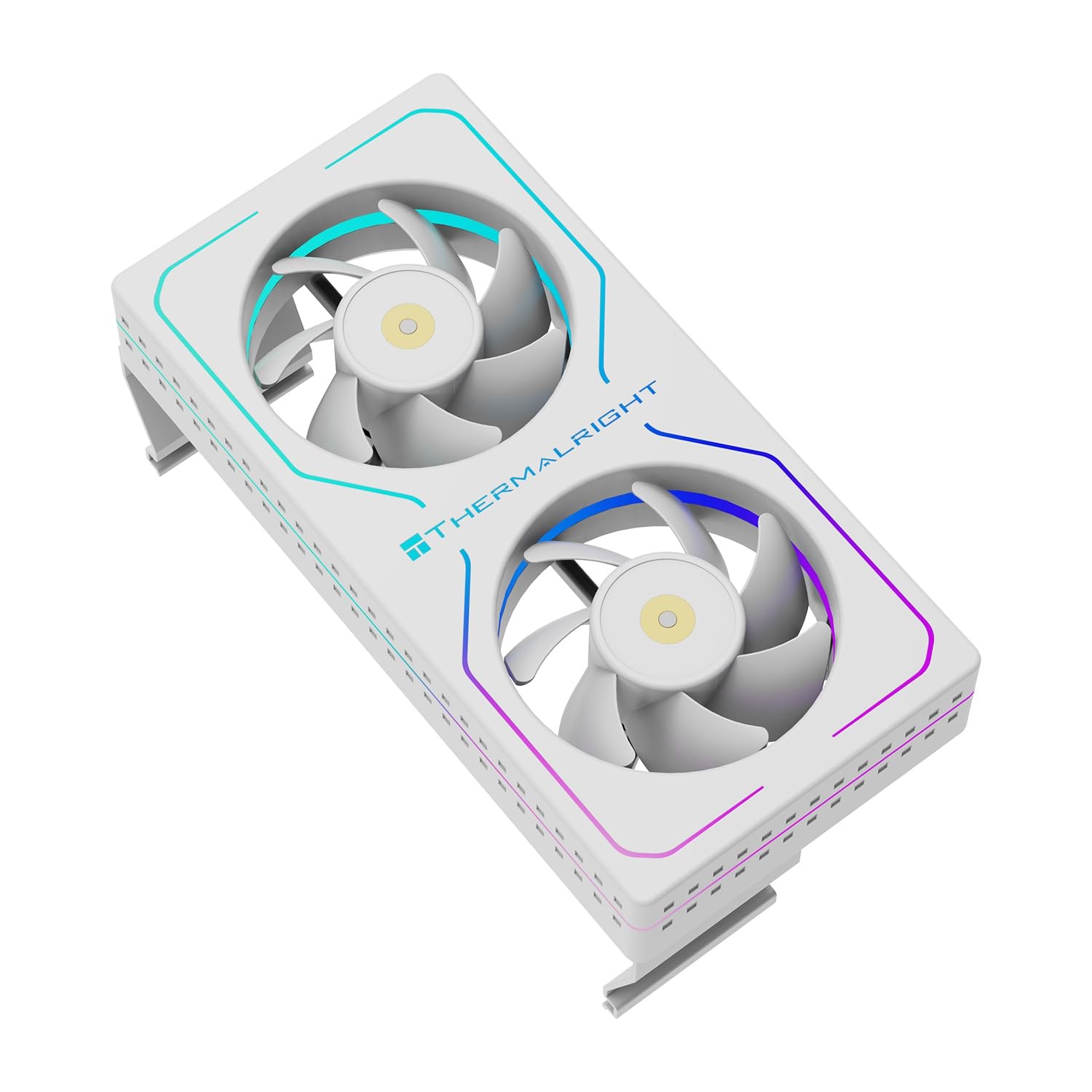 MC2 ARGB White RAM Cooler RGB Strip Dual 3200RPM Silent Fans Black Active