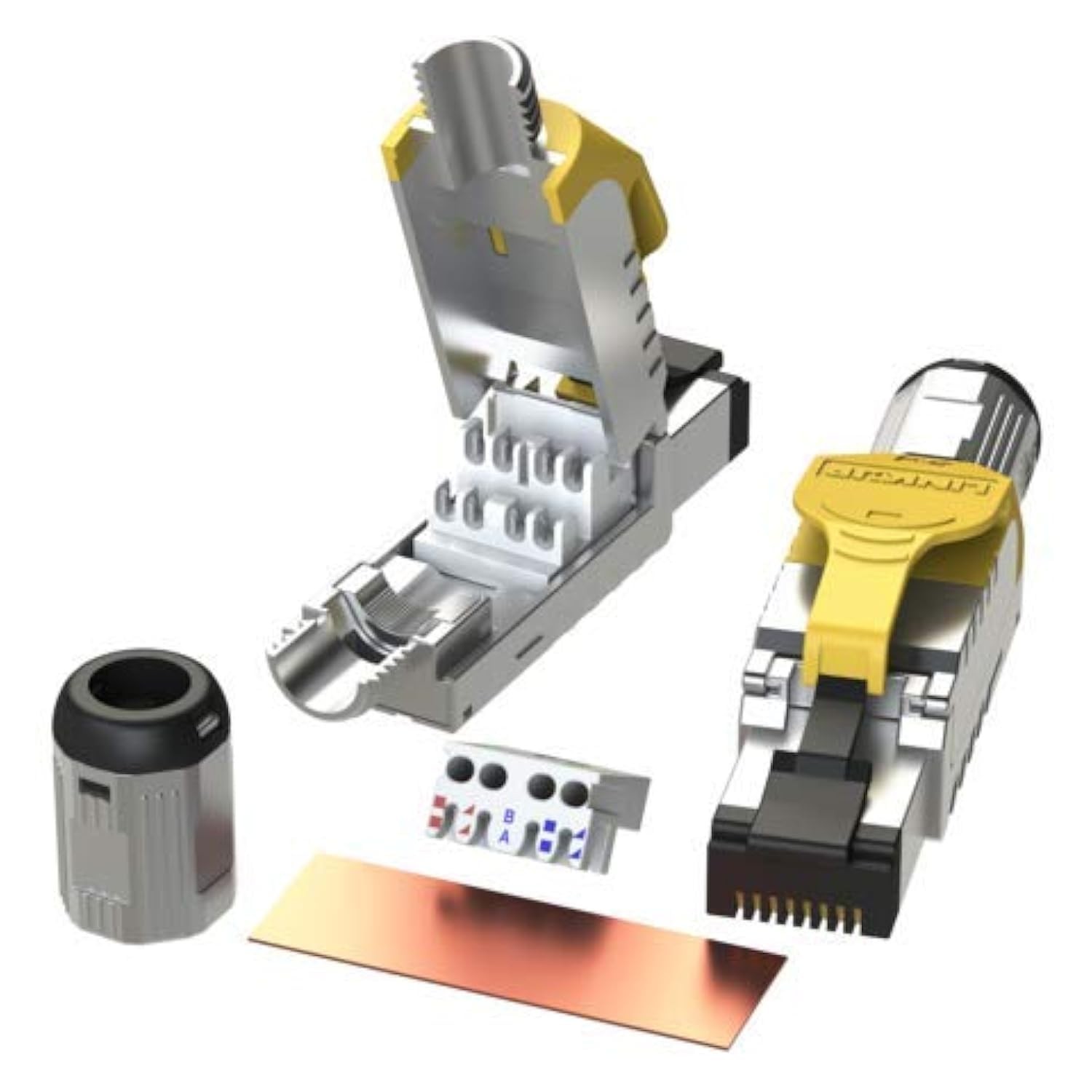 ghmt & Dsx8000 Certified Cat8 Ethernet Cable Connector 6pack Rj45 Metal Tool