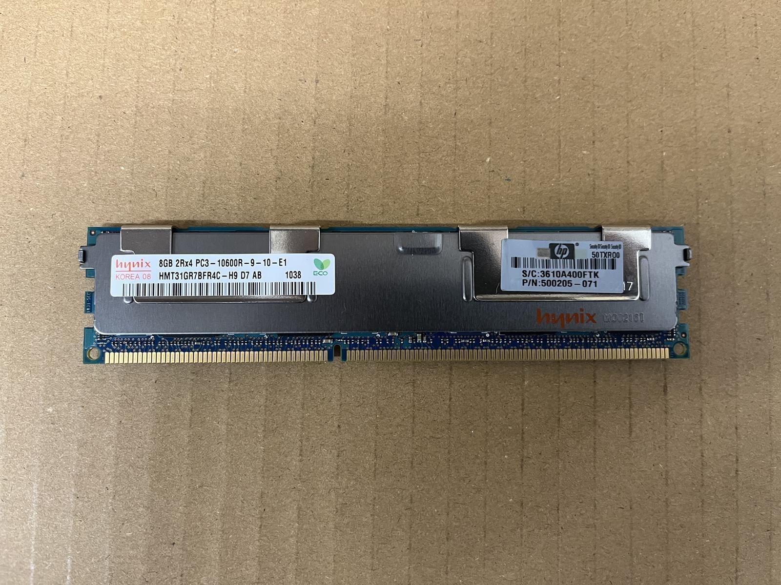 SK HYNIX 8 GB 2Rx4 PC3-10600R DIMM RAM HMT31GR7BFR4C-H9 D7 AB 038