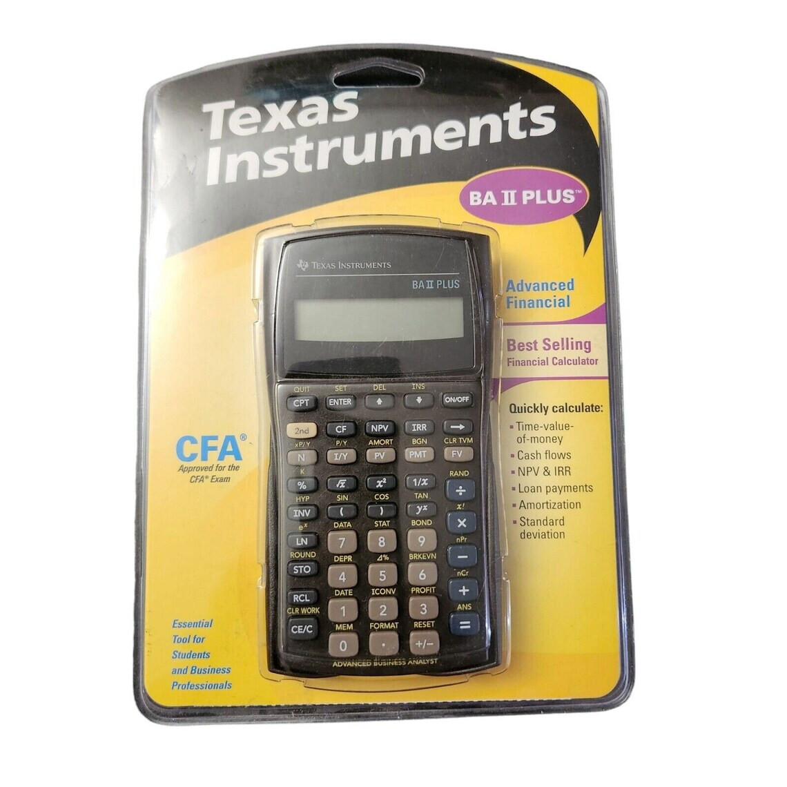 New In Box Texas Instruments BA ii 2 PLUS Advanced Finacial Calculator