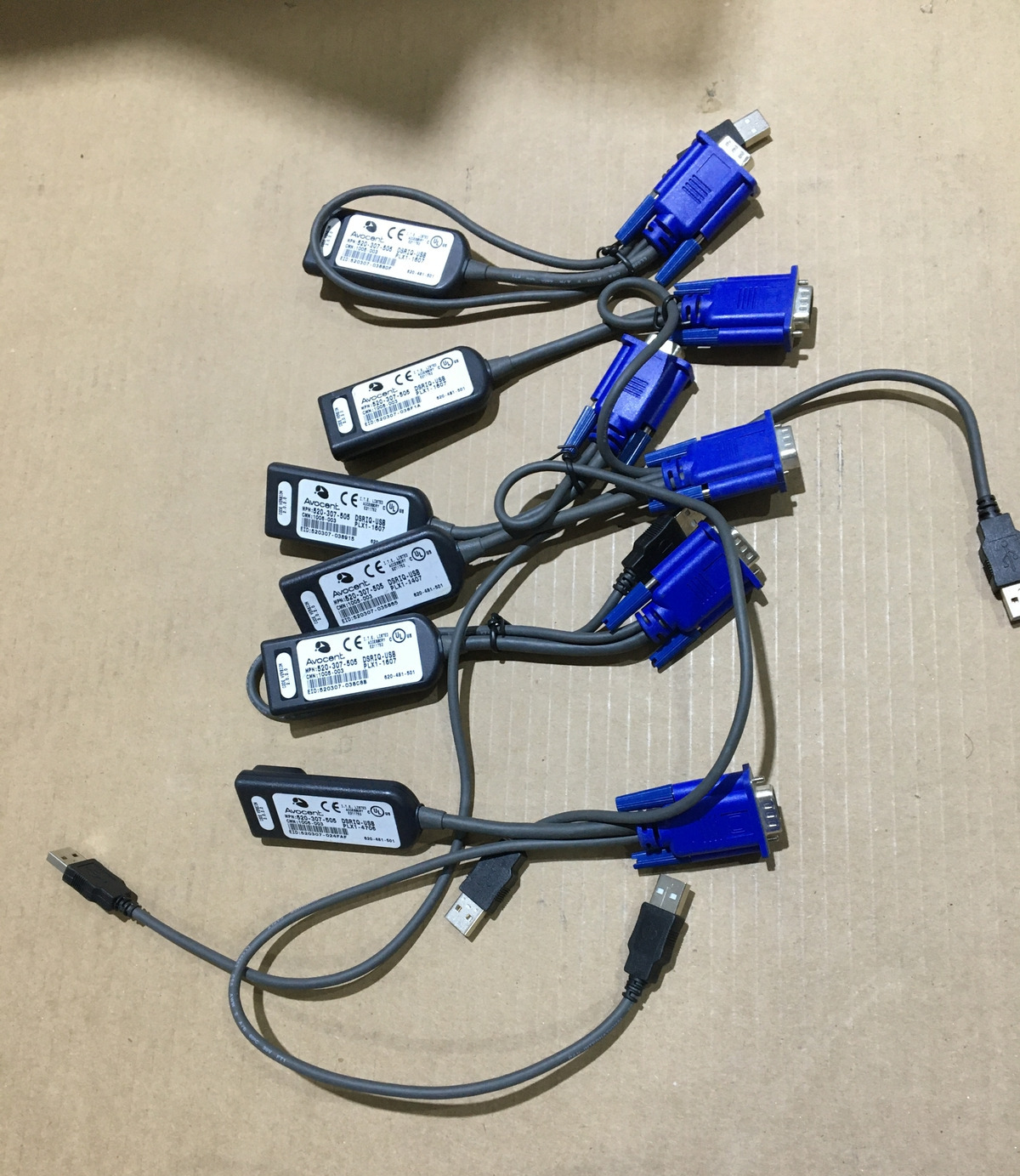 Lot of 6 Avocent USB VGA KVM 520-307-505 520-307-506 