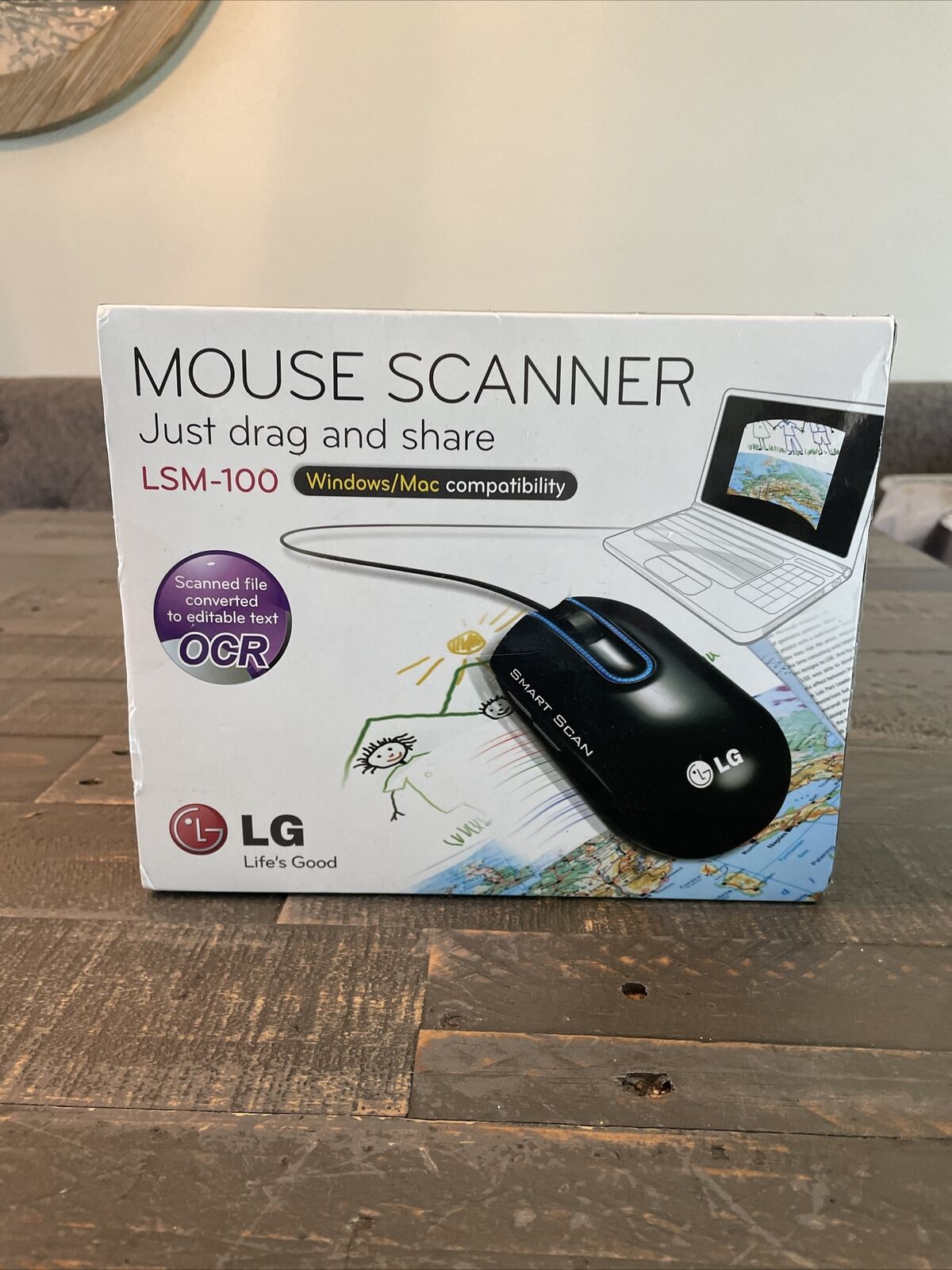 LG Smart Scan Black Computer USB 1200 DPI Mouse Model LSM-100 Scanner JH6