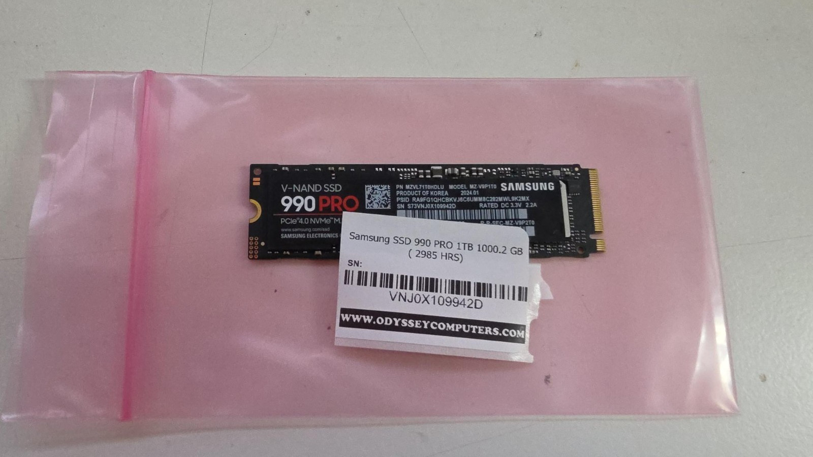 Samsung 2280mm 990 Pro 1TB M.2 NVMe Gen 4.0 x 4 SSD MZ-V9P1T0 TESTED