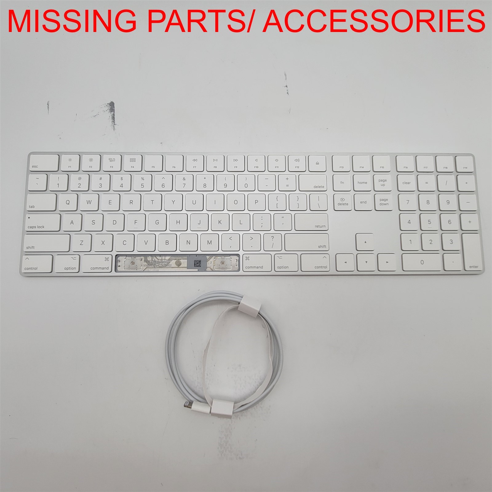 Apple Magic Keyboard with Numeric Keypad: Wireless, BT, White [MXCJ3LL/A] *READ*