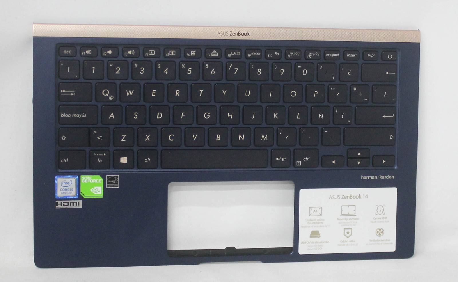 90NB0JQ1-R32US0 Asus Palmrest Top Cover W/ Keyboard (Us-Eng) Module/As "GRADE A"
