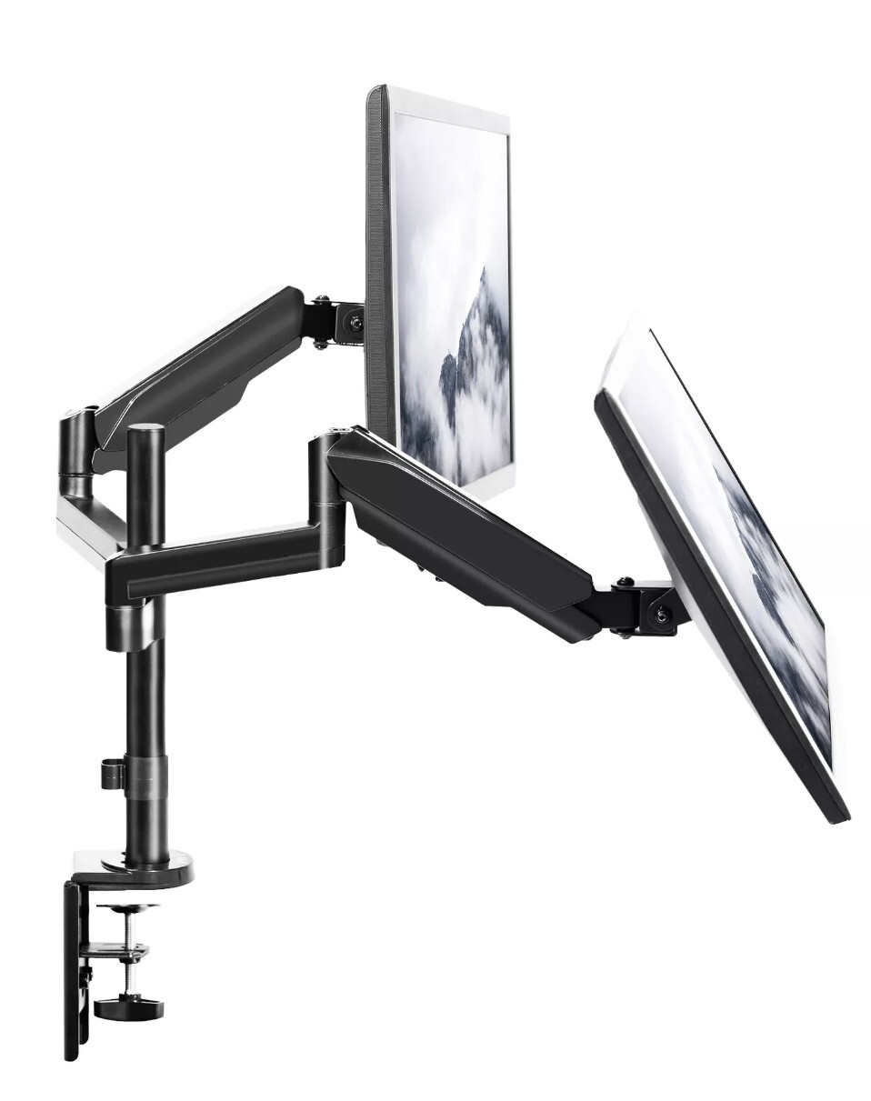 VIVO Pneumatic Arm Dual Monitor PDesk Mount 17.6lbs X 2 75x75 100x100 Black NEW 