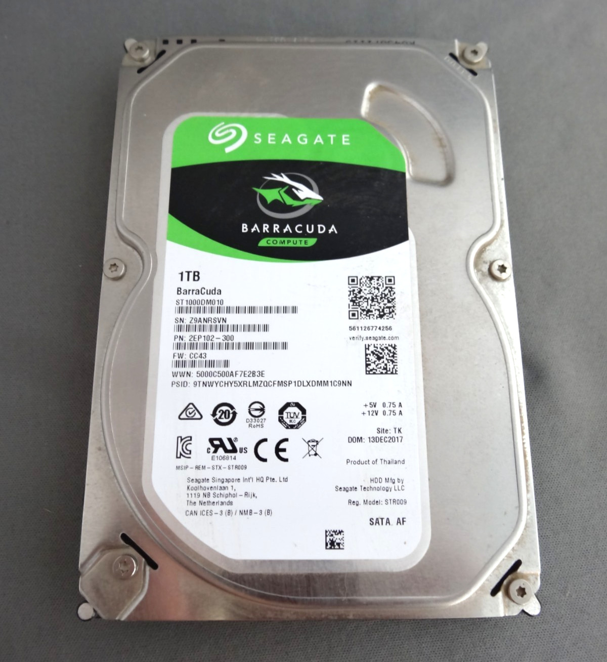 SEAGATE BARRACUDA 1 TB HARDDRIVE