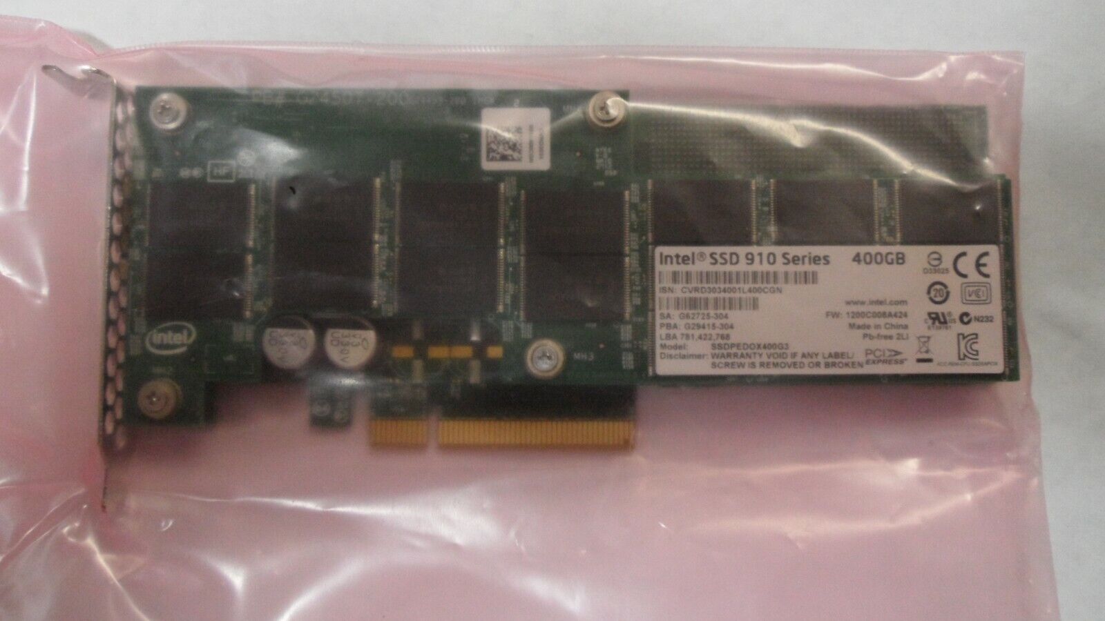 Intel SSDPEDOX400G3 400GB PCI-E SSD 910 Series Solid State Drive High Profile