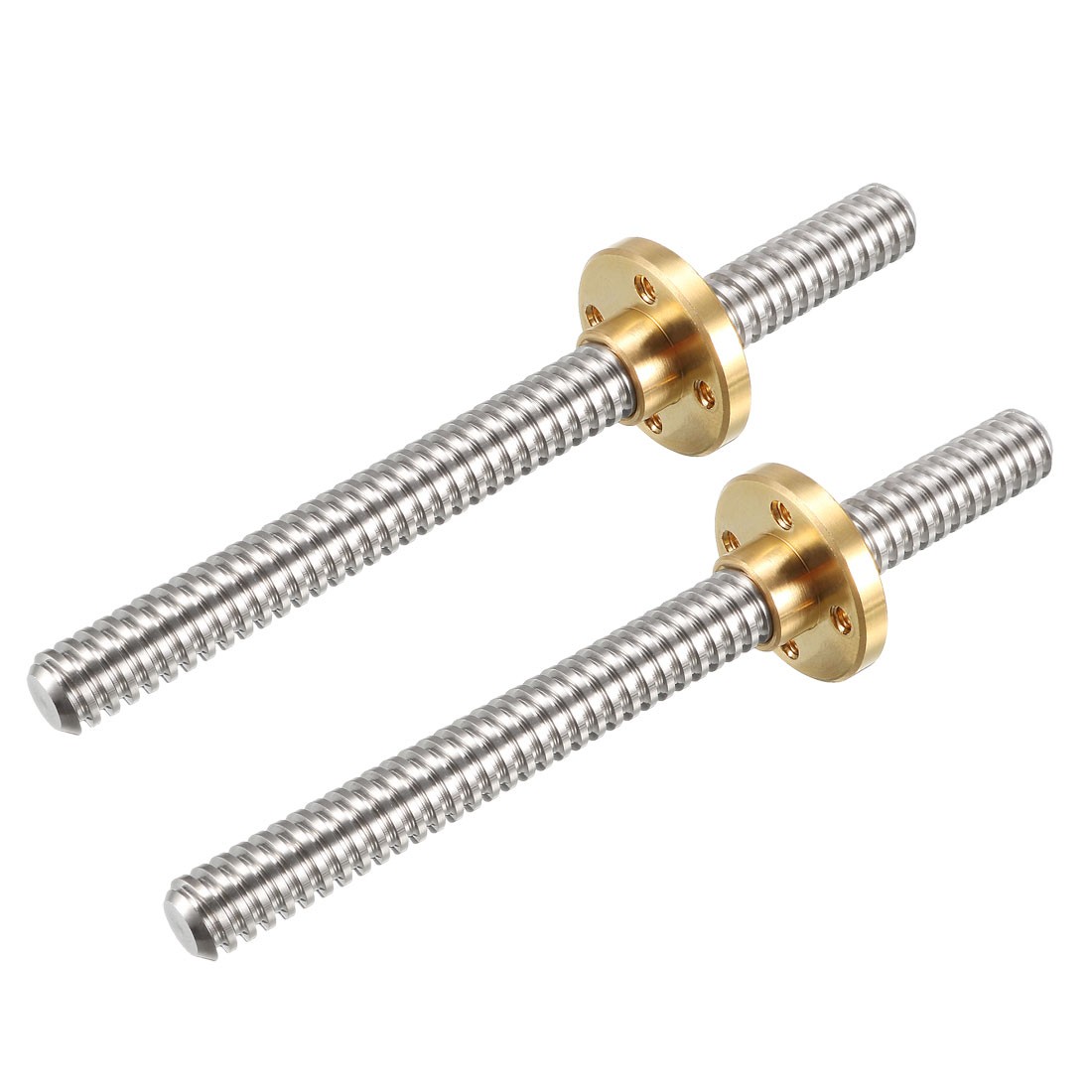 2PCS 100mm T8 Pitch 2mm 4mm Screw Rod with Copper Nut for 3D Printer