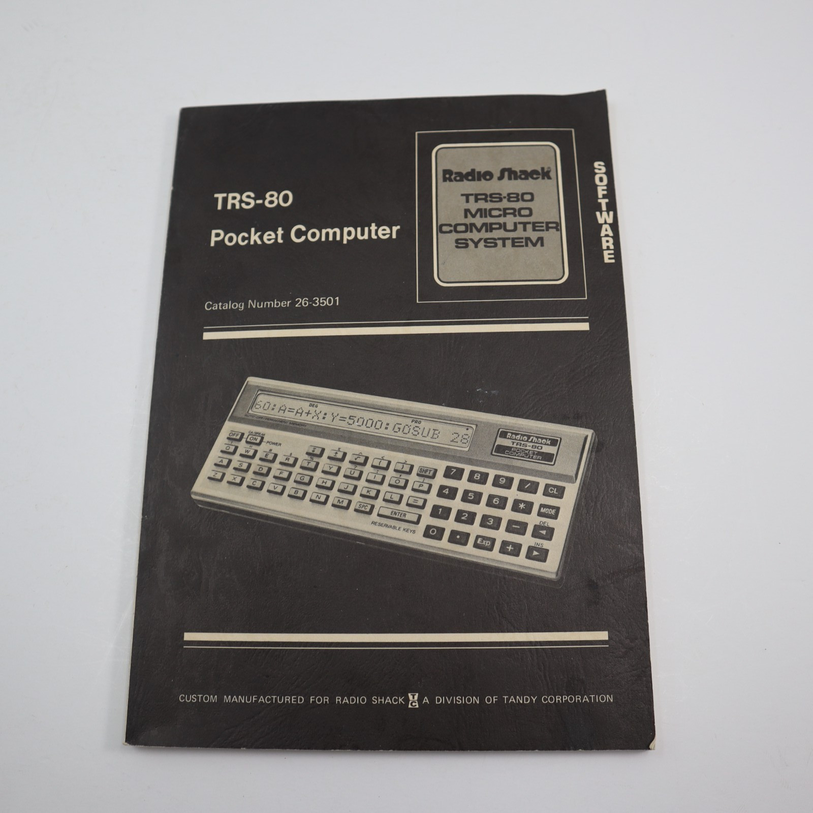 Vintage Radio Shack TRS-80 Pocket Computer  Reference Manual 26-3501 Software