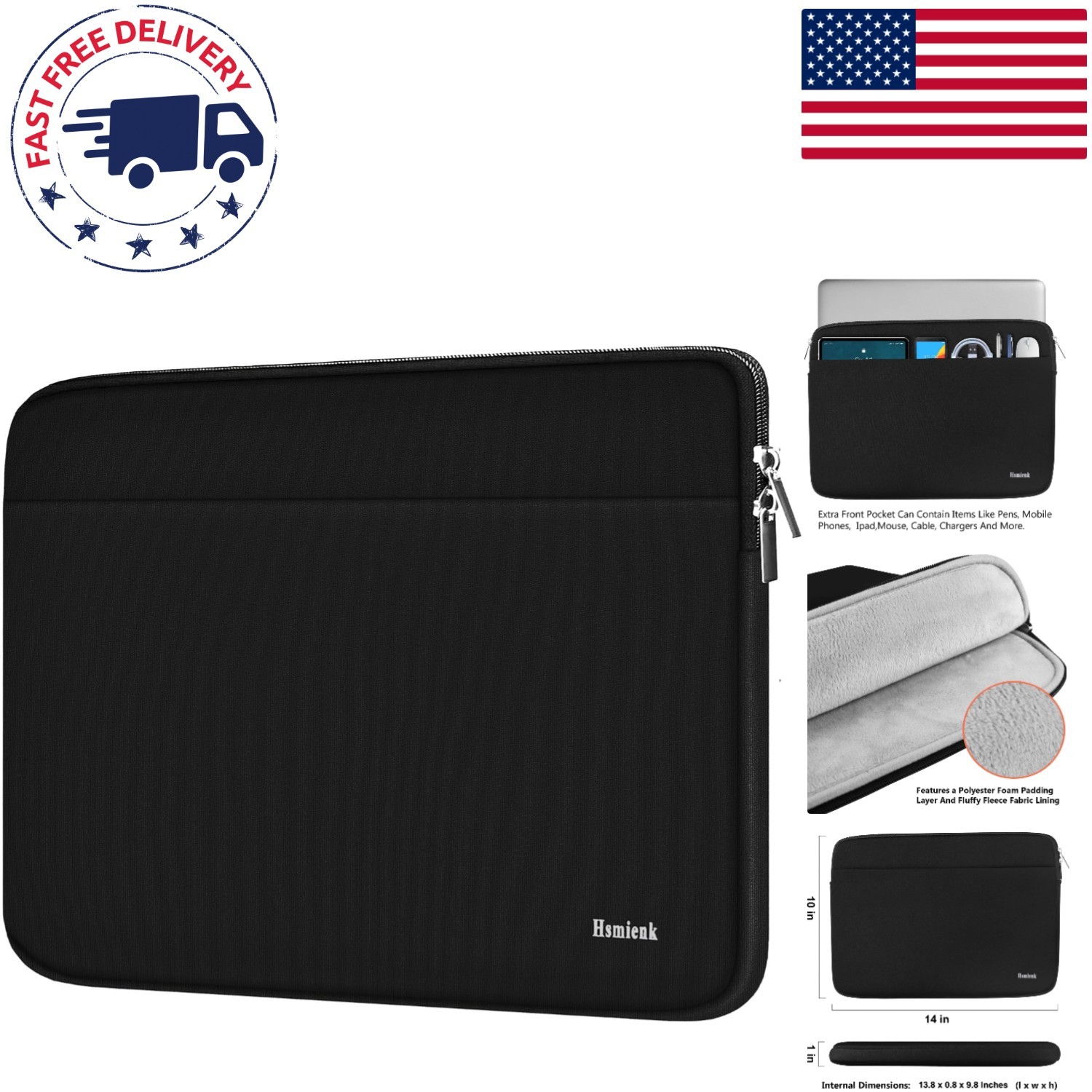 14-Inch Anti-Fingerprint Laptop Sleeve - Lightweight & Protective