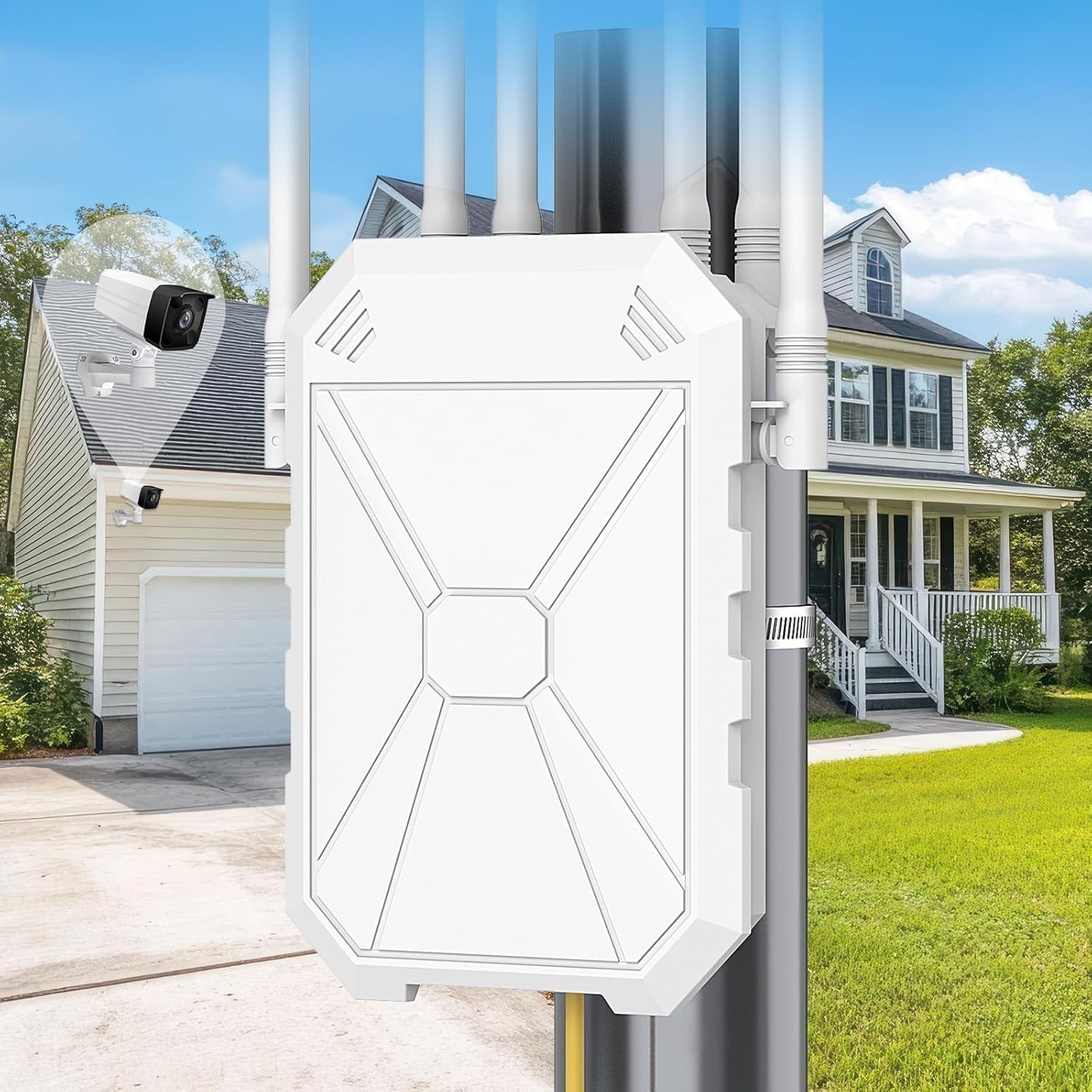 AC1200 Outdoor WiFi Extender, Long Range Outdoor WiFi Access Point IP65 Weatherp