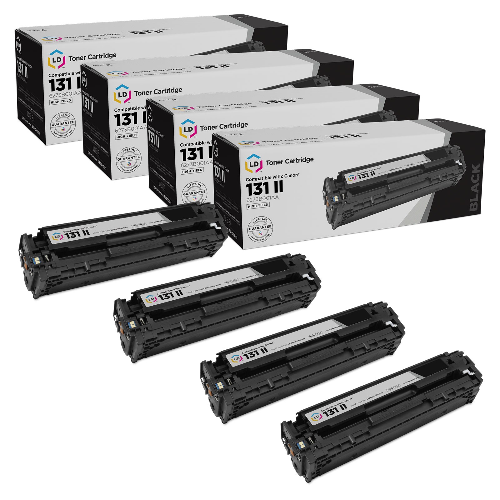 LD Replacement Replacements for Canon 131H High Yield Black Toner 4-Pack