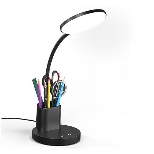 Desk Lamp, LED Desk Lamp for Home Office, Touch Table Lamp with 3 Color Black