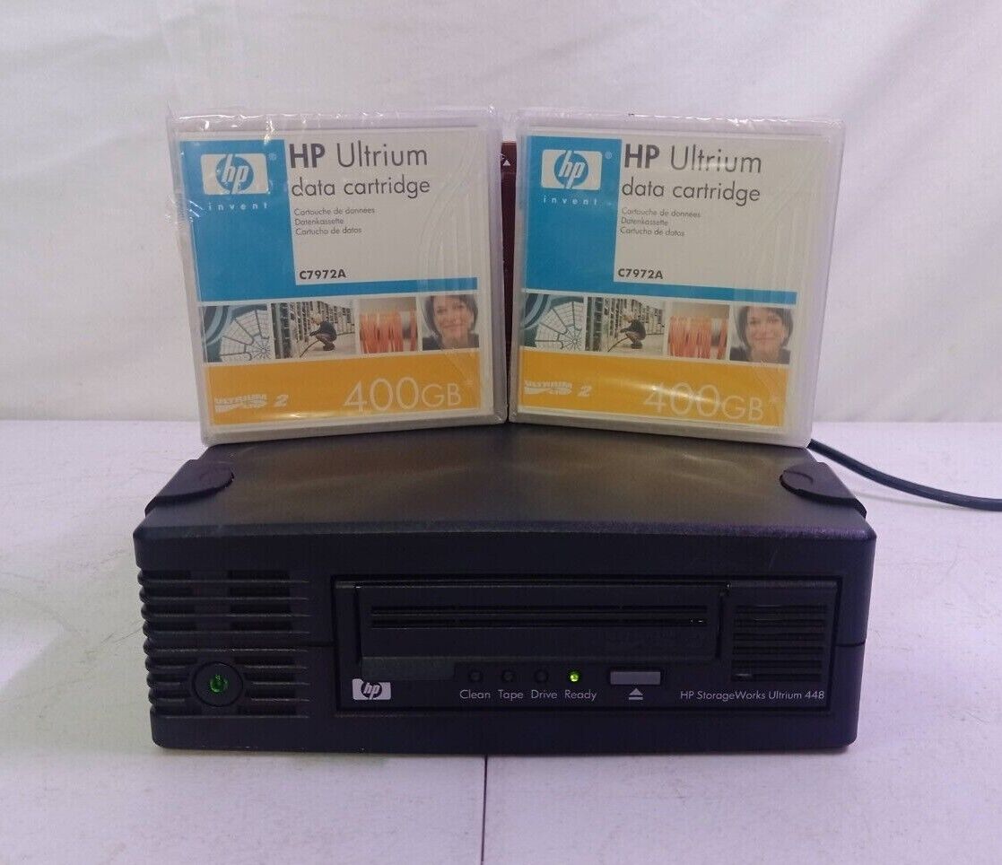 HP StorageWorks Ultrium 448 DW017-69202 LTO External Drive + 3 C7972A Cartridges