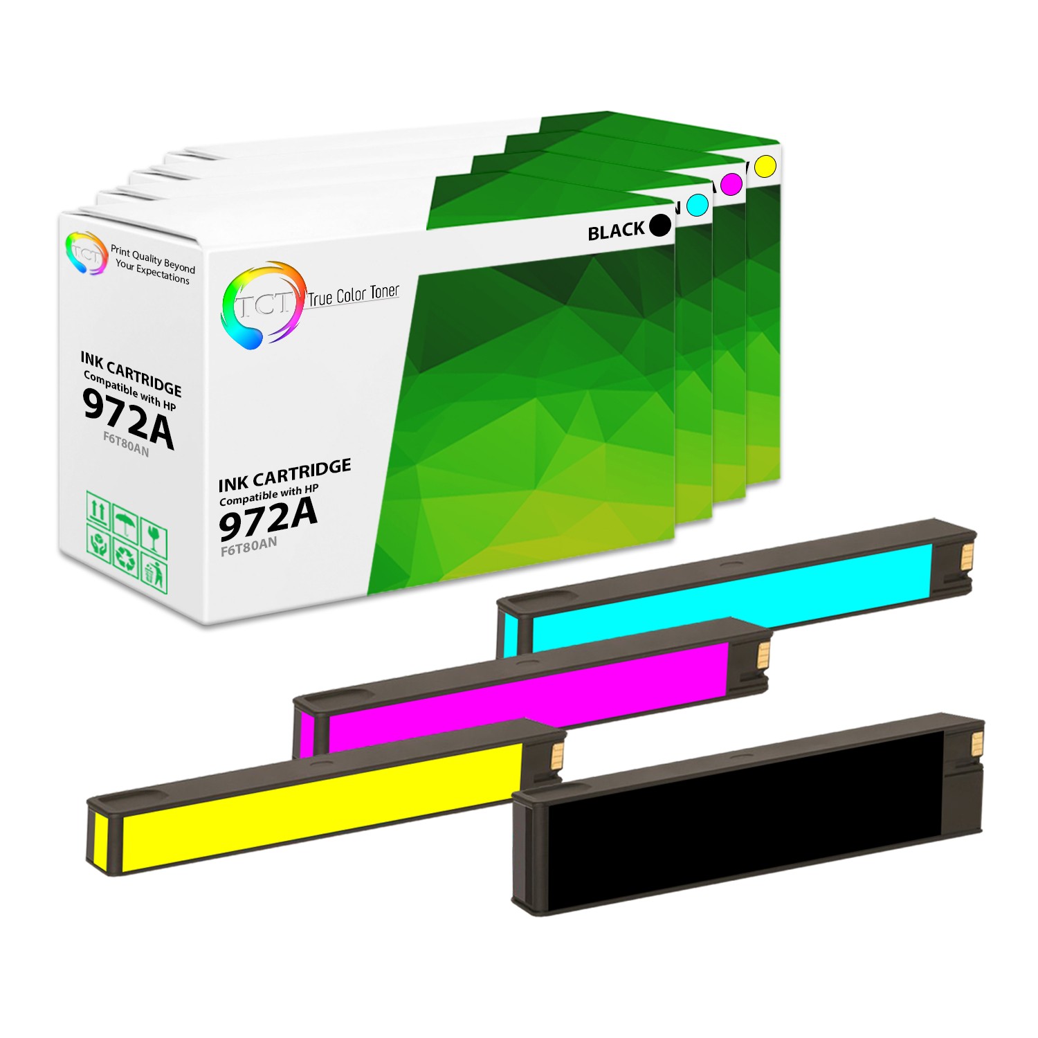 4Pk TCT 972A Combo For HP PageWide Pro 352dw 452dn 477dn 477dw 552dw Compatible
