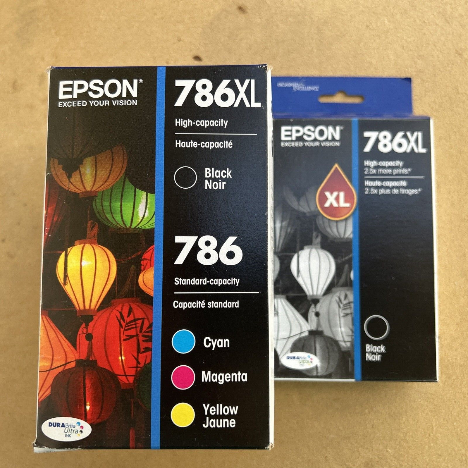 EPSON 786XL 2Black Blue Cyan Magenta Color Ink Cartridges Combo Pk Exp 2024-25